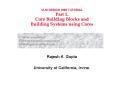VLSI DESIGN 1998 TUTORIAL Part 1' Core Building Blocks and Building Systems using Cores