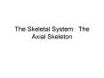 The Skeletal System: The Axial Skeleton
