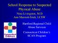 School Response to Suspected Physical Abuse Nina Livingston, M'D' Ann MarriottSitek, LCSW