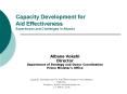Capacity Development for Aid Effectiveness Experiences and Challenges in Albania