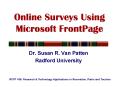 Online Surveys Using Microsoft FrontPage
