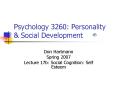 Psychology 3260: Personality