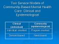 Two Service Models of CommunityBased Mental Health Care: Clinical and Epidemiological