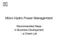 Micro Hydro Power Management