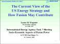 The Current View of the US Energy Strategy and How Fusion May Contribute