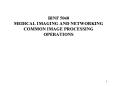 BINF 5040 MEDICAL IMAGING AND NETWORKING COMMON IMAGE PROCESSING OPERATIONS