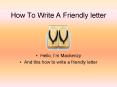 How To Write A Friendly letter