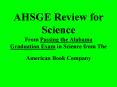 AHSGE Review for Science From Passing the Alabama Graduation Exam in Science from The American Book
