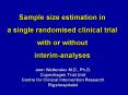 Sample size estimation in a single randomised clinical trial with or without interimanalyses