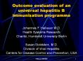 Outcome evaluation of an universal hepatitis B immunisation programme