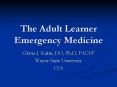 The Adult Learner Emergency Medicine