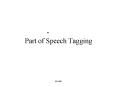 Part of Speech Tagging