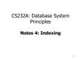 CS232A: Database System Principles Notes 4: Indexing