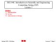 BIL104E: Introduction to Scientific and Engineering Computing, Spring 2005' Lecture 7