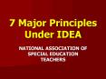 7 Major Principles Under IDEA