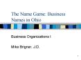 The Name Game: Business Names in Ohio
