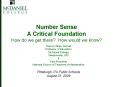 Number Sense A Critical Foundation How do we get there How would we know