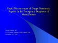 Rapid Measurement of Btype Natriuretic Peptide in the Emergency Diagnosis of Heart Failure