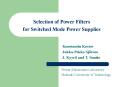Selection of Power Filters for Switched Mode Power Supplies