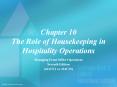 Chapter 10 The Role of Housekeeping in Hospitality Operations
