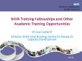 NIHR Training Fellowships and Other Academic Training Opportunities