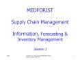 MEDFORIST Supply Chain Management Information, Forecasting