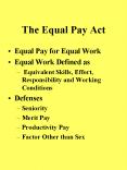 The Equal Pay Act