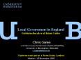 Local Government in England Gobierno local en el Reino Unido