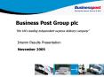 Business Post Group plc the UKs leading independent express delivery company
