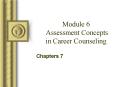 Module 6 Assessment Concepts in Career Counseling