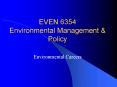 EVEN 6354 Environmental Management