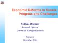 Economic Reforms in Russia: Progress and Challenges