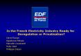 Is the French Electricity Industry Ready for Deregulation or Privatisation