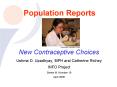 New Contraceptive Choices