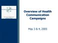 Overview of Health Communication Campaigns