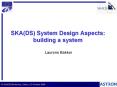 SKADS System Design Aspects: building a system