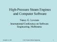 HighPressure Steam Engines and Computer Software