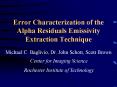 Error Characterization of the Alpha Residuals Emissivity Extraction Technique