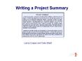 Writing a Project Summary