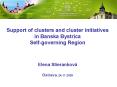 Support of clusters and cluster initiatives in Banska Bystrica Selfgoverning Region Elena Stierankov
