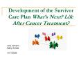 Development of the Survivor Care Plan Whats Next Life After Cancer Treatment