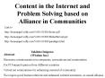 Content in the Internet and Problem Solving based on Alliance in Communities