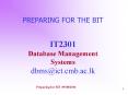 IT2301 Database Management Systems dbmsict'cmb'ac'lk