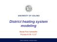 District heating system modeling