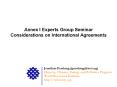 Annex I Experts Group Seminar Considerations on International Agreements