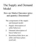 How are Market Outcomes (price and quantity) Determined?