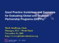 Good Practice Guidelines and Examples for Evaluating Global and Regional Partnership Programs GRPPs