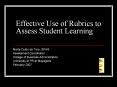 Effective Use of Rubrics to Assess Student Learning