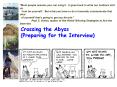 Crossing the Abyss Preparing for the Interview