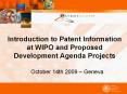 Introduction to Patent Information at WIPO and Proposed Development Agenda Projects